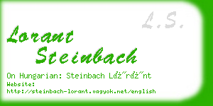 lorant steinbach business card